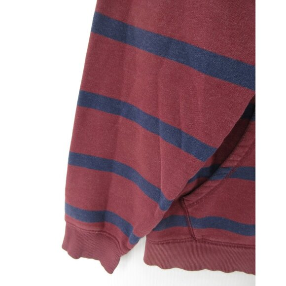 LL Bean Sweatshirt Large Rugby Henley Pullover Striped Pockets Preppy - Picture 3 of 11